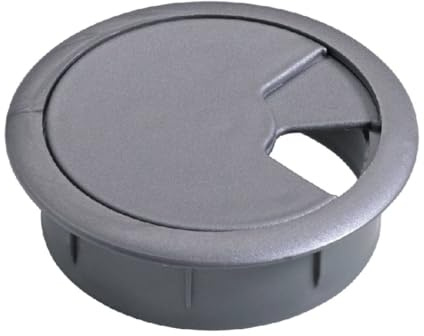 1 x Desk Cable Grommet – Organize and Manage Cables with Ease – Diameter 60 mm – Round Cable Grommet for Office and Home Desk – Grey, 1 Piece