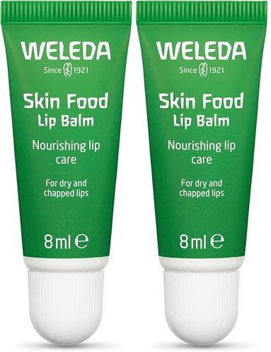 WELEDA Bio Skin Food Lip Butter Lippenpflege - Naturkosmetik Pflege Lippenbalsam Soforthilfe für spröde & trockene Lippen. Nachhaltiger Lippenstift mit Bienenwachs, Lanolin & Sonnenblumen Öl (1x 8ml)
