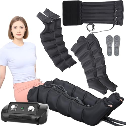 Pressoterapia Linfodrenaggio Professionale, Pressoterapia Per Casa 6 Camere | Pressoterapia Gambe e Addome Braccia, Apparecchio Pressoterapia Professionale, Lymphatic Drainage, 0-30 min, 0-240 mmhg