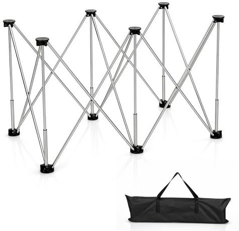 Heavy Duty Folding Workstand with Carry Bag, Max Load 420kg Pop-Up Sawhorse/Trestle Base for Tile Slabs, Workbench Woodworking & Construction Worktop No-Assembly Portable Work Bench (6 Legs)