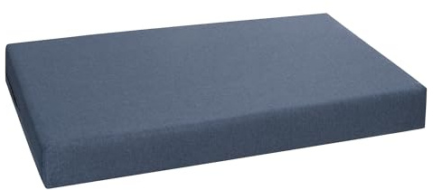Best Wool Palettenkissen 120 x 80 cm – Sitzkissen für Europaletten, Palettenpolster mit granuliertem Polyurethan-Schaum, gesteppt, bequem, pflegeleicht, für Garten, Terrasse, Balkon, Blau