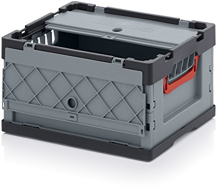 Faltbox Klappbox aus Kunststoff 40x30x22 cm mit Deckel Transportkiste Lagerbox