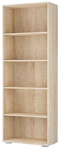 Casaria® Libreria Scaffale Vela 190cm 5 Ripiani Mobile Archiviazione Documenti Ufficio Soggiorno