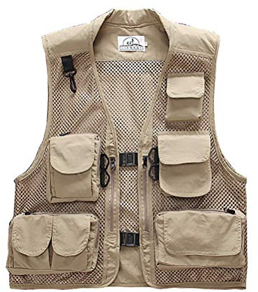 Outdoor-Weste Sommer Anglerweste Superleichte Atmungsaktive Netzweste für Fotografie und Wandern Mutil-Tasche Damen Herren