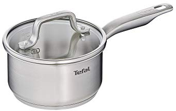 Tefal, Virtuoso - Casserole en acier inoxydable à induction 16 cm/1,5 L + couvercle, E4922274, revêtement antiadhésif en titane plus fort, technologie Thermo Signal™, convient pour tous les poêles,
