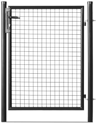 EASY CLOTURE Portillon grillagé en Acier galvanisé Maille 50 x 50 Passage L 1m x H1m50 Noir