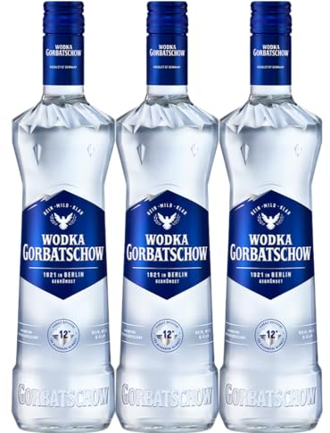 Wodka Gorbatschow (3x0,7l) Set 37,5% vol - Premium Vodka - Eiskalt, glasklar und absolut rein, milder Geschmack, als Cocktail, Longdrink oder Shot genießen