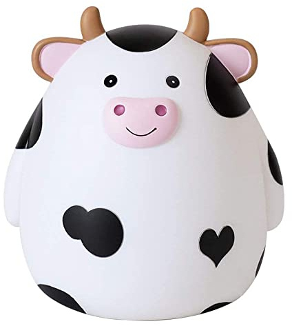 Vache en Tirelire Vinyle, Jolie Tirelire Cochon Mignon pour Les Pièces de Monnaie, Enfants, Adultes, Décoration de Bureau