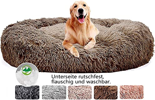 Haoye Hundebett Grosse Hunde, Flauschige Hundekissen, Premium Orthopädisches Haustierbett, kuschelige flocke Hundesofa, Hundekörbchen waschbar für mittel und große Hunde