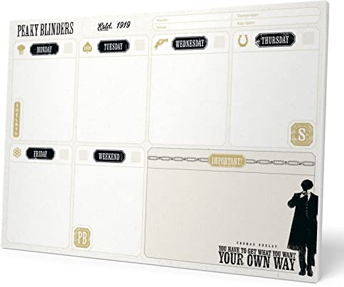 Grupo Erik Wochenplaner Block A4 Kalender Planer Peaky Blinders - Tischplaner A4 - Tischkalender ohne Datum - Schreibtischunterlage Papier
