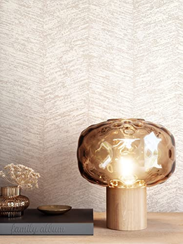 Newroom Vliestapete Taupe Fischgrätmuster Tapete Wohnzimmer | Changierender Schimmer, warmes Taupe mit Braunschattierung, V-Streifen-Musterung, Mustertapete für Schlafzimmer Flur