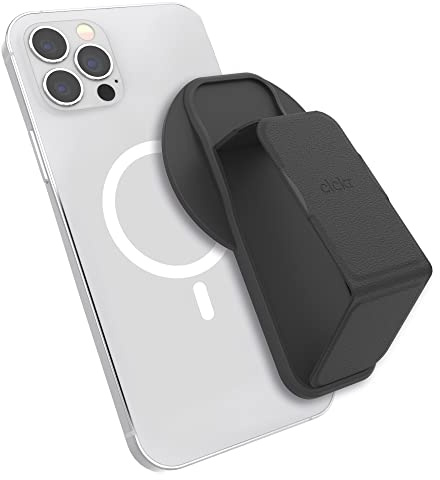 CLCKR Phone Holder & Grip for MagSafe, Adjustable Magnetic Stand & Finger Holder, Designed for iPhone 14 Pro, 14 Pro Max, 14, 14 Plus, iPhone 13 Pro, 13 Pro Max, iPhone 12 Models – Black