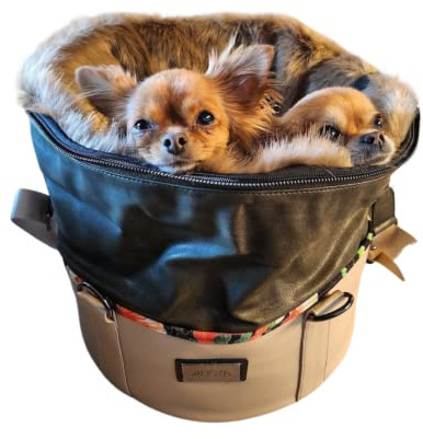 MYXA Hundetasche Hundetragetasche Hunde Flugtasche Faltbar Dachnetz Cosmo (Cosmo Mic Jones, inklusive Damen Clutch)