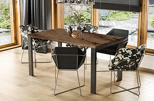 Endo-Moebel Design Esstisch Garant 130cm - 265 Metall erweiterbar Metallgestell Küchentisch (Monastery Eiche)