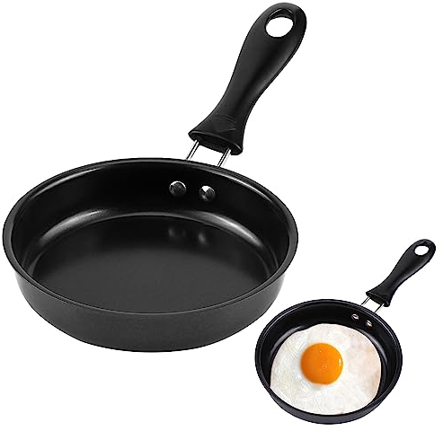 Mini Poêle à Frire Antiadhésive avec Poignée De Sécurité Isolante Pour Frire Œufs, Bacon, Jambon, Steaks et Omelettes