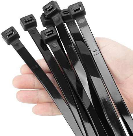XINGO CABLE_TIE, Nylon, 300 mm, schwarz, Reißverschluss, 114,0 kg Zugfestigkeit, 80 Stück, ideal für Kabelmanagement