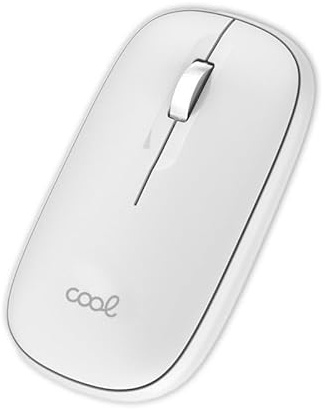 Cool Ratón Inalámbrico Slim Silencioso 2 en 1 (Bluetooth + Adap. USB) Blanco