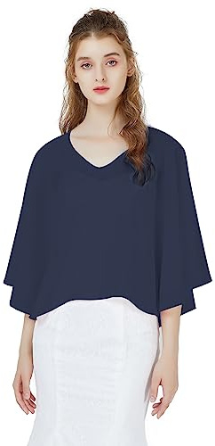 BEAUTELICATE Damen Chiffon Schal Stola V-Ausschnitt Eleganten Cape Umhang für Braut Sommer Hochzeits Festliche Abendkleid