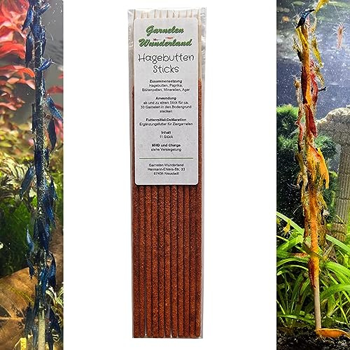 Garnelen Wunderland Shrimp Sticks Hagebutte 11 Stück/Lollies Lutscher Futter