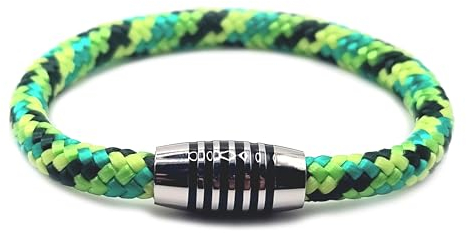 Armband Gecko aus farbintensiven Paracord-Segeltau mit schwarz emailliertem Edelstahlmagnetverschluss (20.5)