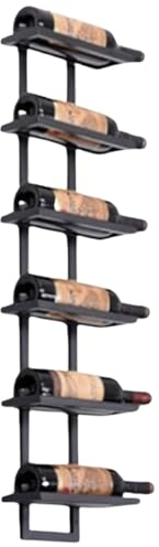Anwicar Weinregal, für 6 Flaschen, Wandmontage, Wandweinregal, Flaschenregal, Flaschenständer, Weinflaschenregale, für eine Hausbar im Loft-Stil für Küche und Esszimmer, Metall, Schwarz, Höhe 115 cm