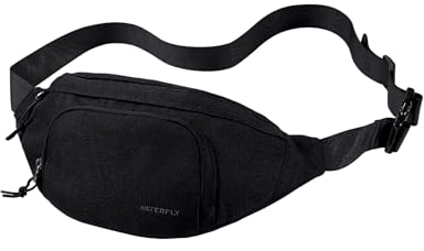 WATERFLY Stylisch Bauchtasche Gürteltasche Hüfttasche: Mode Brustasche Herren Fanny Pack Damen Crossbody Wasserdicht Hip Bum Waist Hundetraining Doggy Sling Bag Outdoor Sport Reise Urlaub