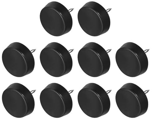METALLIXITY 100 Stück Möbelbeinnagel 16mm/0,6in Stuhlgleiter Schwarz | Kunststoff-Runde, Für Stühle Sofas, Möbelgleiter Schutzpolster