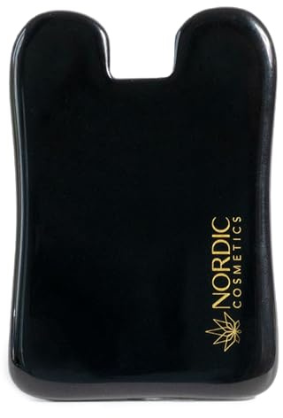 Obsidian Gua Sha Stein | face massage | Gua sha | Gesichtsmassage für Entspannung, Blutzirkulation, Hautgesundheit, um feine Linien und Falten zu glätten | Ergonomisches Design| Nordic Cosmetics