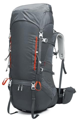 REIFOR Rucksack Wanderrucksack 80L Bergsteigen Reise Klettern Daypacks,Rucksack Wandern Rucksack Trekking Ripstop Reiserucksack Trekkingrucksack(Grey)