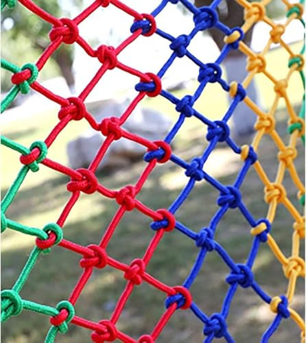 TGDGFKIAS Kids Climbing Frame NetTreehouse Rope Ladder, For Climbing Durable Climbing Cargo Net Playground Net Colorful Rope Ladder Net Safety Net, Outdoor,Fence Net, Indoor(2 * 5m(6.6 * 15.15ft))
