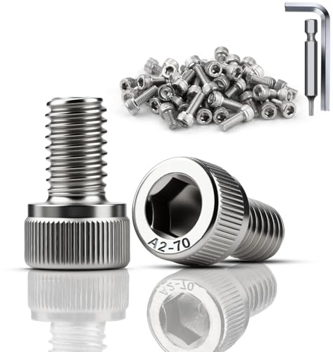 TXXATX 40 Stück Schrauben M6x8 mm Zylinderkopfschrauben DIN 912 Edelstahl A2 V2A Sechskantschrauben Zylinderschrauben mit Innensechskant Vollgewinde Inbusschrauben für Mechanische Möbelreparatur