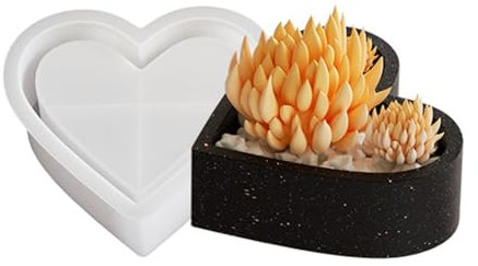 Hrtyvhin Stampo in silicone a forma di cuore per gesso, candela, tazza, elegante vaso di fiori, stampo decorativo per portacandele in resina epossidica
