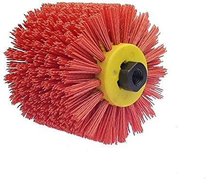 KFXYSM Spazzola Nylon,Spazzole per Trapano Abrasivo Wire Tamburo spazzole sbavatura di lucidatura di lucidatura Ruote for mobili in Legno Adattatore smerigliatrice angolare(P80 And Adapter)