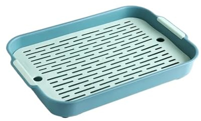 Kaninchentoilette mit abnehmbarem Gitter, 2-stöckiges ABS-Kunststoff-Töpfchen für Meerschweinchen/Frettchen/Chinchillas, Eck-montierte Haustier-Toilettenwanne (groß, grün)