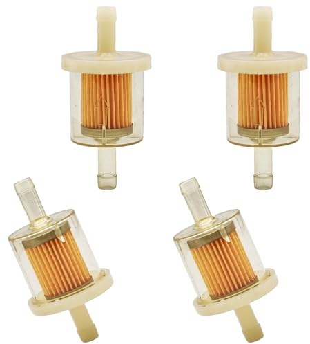 MniimaLuxe 4 Stück Kraftstofffilter, Universal Benzinfilter 8mm, Benziner- und Dieselfilter mit transparentem Gehäuse für Rasentraktor, Rasenmäher, Motorrad, Roller, Mofa, PKW und Auto