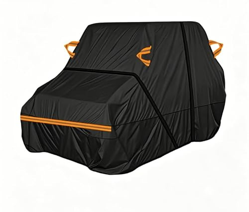 générique UTV Housse Quad Compatible avec Polaris RZR Pro R Sport 2022-2026,2 Seater,Housse de Voiture Quatre Saisons 210Dpluie,Neige,Vent,Protection,avec Sac de Rangement(Black Orange)