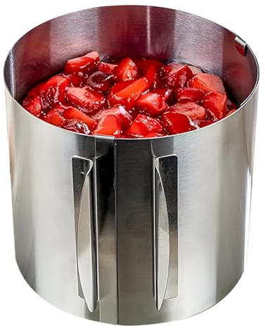 Anelli da forno – Anelli di presentazione | Kit di anelli per mousse in acciaio, stampo alto 20 cm, forniture per cornici per pasticceria, strumenti di decorazione, da forno per