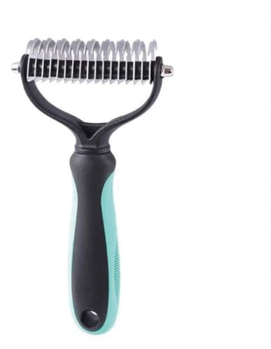 Hunde und Katzenbürste,lange Haare,17+9 Hundepflege,Hundebürste zur Entfernung von Verfilzungen, Knoten und Haaren,Flohkamm für mit Mittel- bis Langhaar doppelseitige Zähne