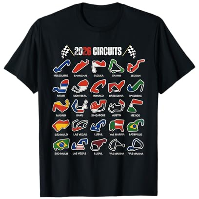 Calendrier 2026 Circuit Voiture de Course Silhouette T-Shirt
