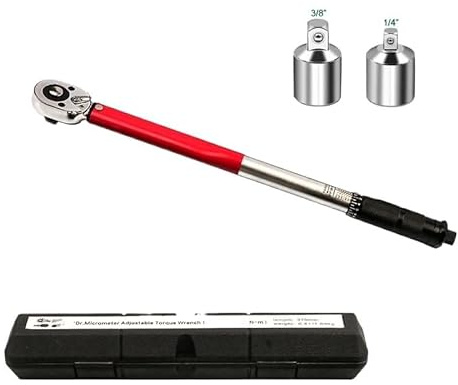 gdsDEs 10-210N.m Torque Wrench 1/2 Precise Reversible Ratchet Torques Key Professional Bicycle Motorcycle Car Automotive Tool(B10-210N.m Adapter)