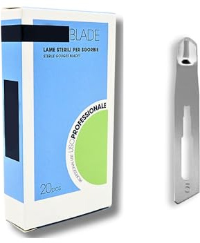 Lame sgorbie per pedicure professionali N° 5 conf. 20 pz, Rimuove calli, duroni e occhio di pernice, Lame Monouso in Acciaio Inox temprato, Sterili