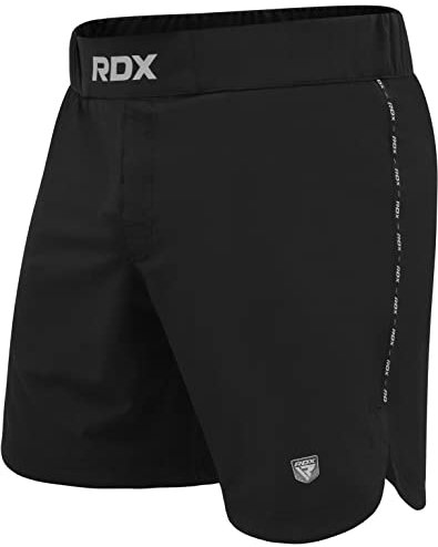 RDX MMA Trainingsshorts für Kampfsport, Grappling, Boxen, Cage Fight – große Shorts für BJJ und Muay Thai, Fitnessstudio, Sportkampf XL Schwarz