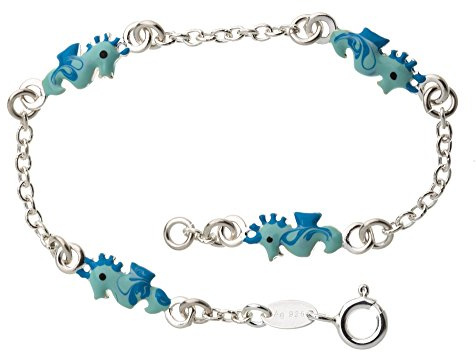 Kinder-Armband mit 4 Seepferden - massiv 925 Silber, Länge von 11-17cm