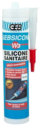 Mastic GEBSICONE W3 100% silicone d'étanchéité - Cartouche de 280ml blanc - 890750