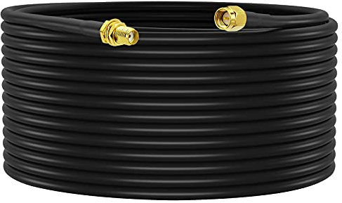 YILIANDUO 20M/65,6ft Cable de Extensión SMA RG58 SMA Macho a Hembra Cable Coaxial de Baja Pérdida Para WiFi 3G 4G LTE Antena GPS SDR Equipo Antena Radio Escáner Enrutador（No para TV）