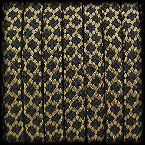 Ganzoo Paracord 550 Seil Diamond 30 Meter Nylon/Polyester-Seil mit 7 Kern-Stränge für Armband, Leine, Halsband, 4mm Stärke | Mehrzweck-Seil | Survival-Seil | Parachute Cord | Braun Schwarz