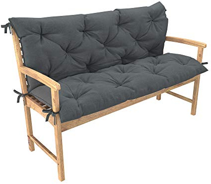 chilly pilley Bankkissen Relax Palettenkissen mit Rückenlehne Gartenschaukelkissen mit Nähten Gesteppt Gartenkissen Garten Kissen Sitzpolster Hollywoodschaukel (100x50x50, Grau)