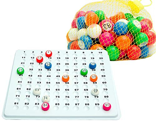 Bingo Balls and Recessed Check Tray 1-90 Bingo Game Bingo Caller