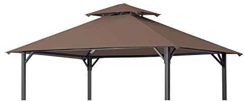Easylee -Ãœberdachung für Grillpavillon, 1,5 x 2,4 m, doppelstöckig, Grillabdeckung, nur passend für Pavillon Modell L-GG001PST-F (Khaki)