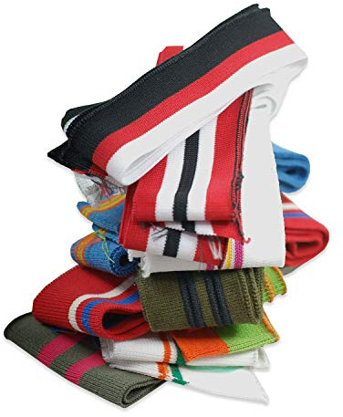 Knit Rib Cuff & Waistbands Crafts Pack Mix Designs Ribbing.10 pcs Pack Remnants,Great Value, Striped and Plain Fabric Ribbed Trims,No Choice of Selection;Each Pack Unique.